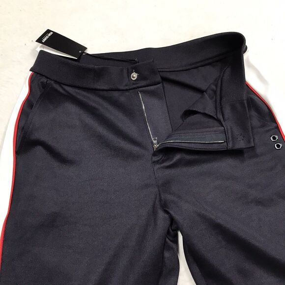 NWT RON DORFF Track Pants Men M (32x32) Navy Blue White Racing Stripe Zip Fly - Picture 4 of 16